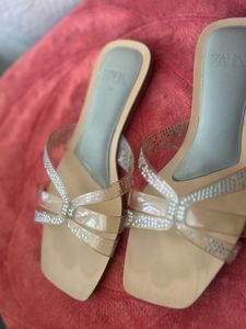 Zara Clear Strap Embellished Sandals
