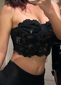 Black Lace Bustier Top