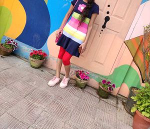 Colorful Striped Ruffle Dress