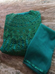 Long Sea Green Gown.