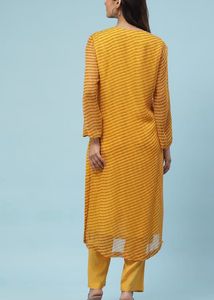 Elegant Yellow Printed Kurta Set
