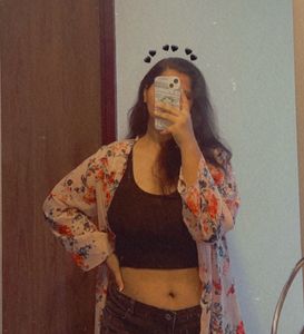 Floral Shrug &amp; Black Innerwear