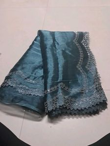 Elegant Teal Embellished Saree