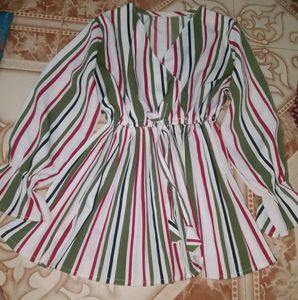 White Colour Empire With Red And Green Design