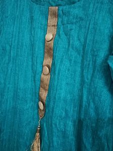 Teal Embroidered Kurti