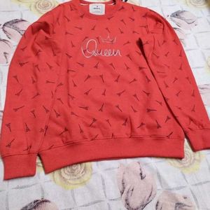 🥳Redy Orangish Queen Print Sweatshirt