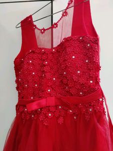 Red Floral Party Dress