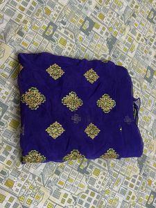 Embroidered Purple Saree