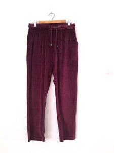 Burgundy Velvet Casual Lounge Pant