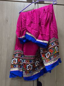 Pink Ethnic Skirt with Embroidery