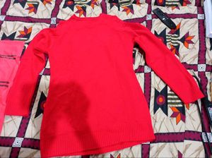 Bold &amp; Beautiful Red Winter Sweater/top-Cozy