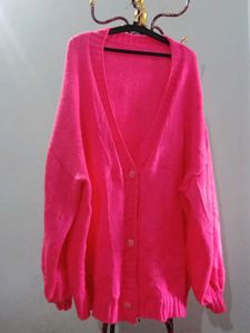 XXXL size Pink Knit Cardigan