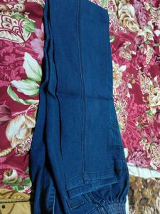 Elastic Waist Denim Pants