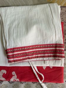 Red &amp; White Block Print Kurti
