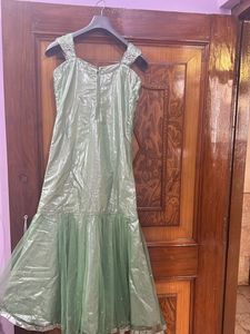 Heavy Embroidered Girls Fish Cut Dress