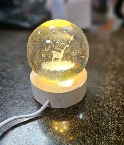 3D Galaxys Deer Crystal Ball Night Lamp,Solar Syst