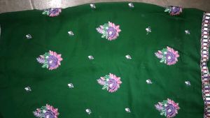 Green  Patch Work Saree