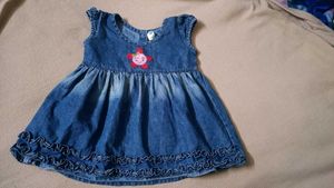 Denim Blue Frock For Girls Kid