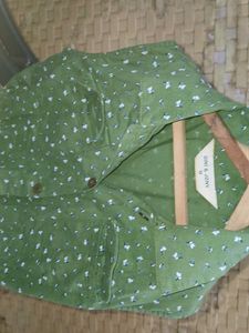 Vintage Green Floral Button-Down Dress