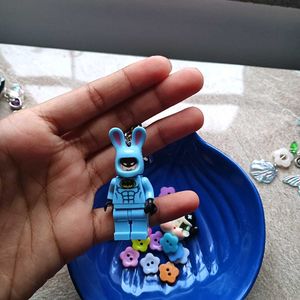 Lego Bunny Batman Keychain