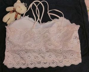 Padded White Lace Bralette Top