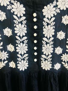 Elegant Embroidered Black Dress