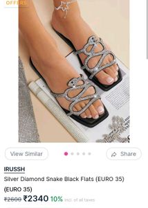 Snake Diamond Unused Flats