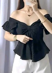 Chic Black Peplum Top