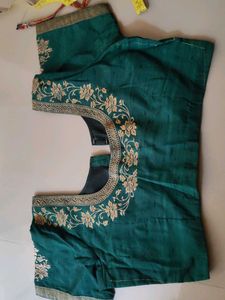 Green Embroidered And Purple Blouse