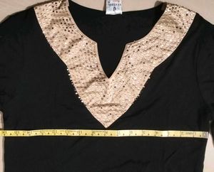 Elegant Black Embellished Kurti