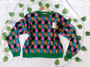 Y2k Colorful Pattern Pullover 💚