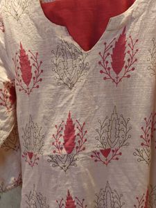Khushal Floral Cotton Kurta &amp; Pant Set | Size L