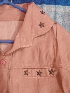 Cute Pink Star Detail Shirt