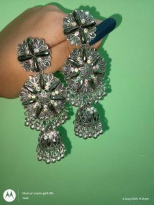 long hanging earrings ethnic with stones