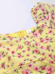 Floral Ruffle Slit Maxi Dress