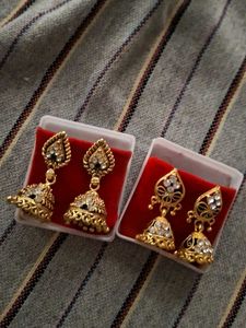 Gold Tone Jhumka Earrings