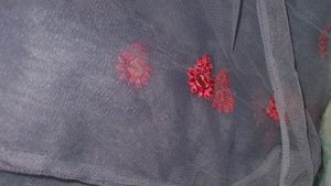 Ash Net With Floral Embroidery