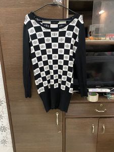 Checkered Knit Top And Dress
