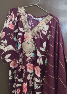 New Unused Cotton Blend ReshamZari Work Suit