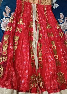 Red Anarkali Type Gown