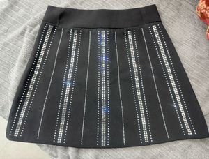 Black Embellished Mini Skirt