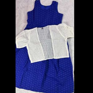 Hakoba Cotton Dress With Jacket