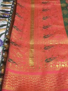 Elegant Red &amp; Green Saree