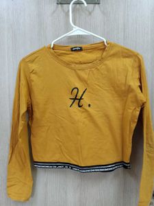 Trendy Mustard Yellow Crop Top