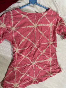 Pink Tie-Dye Embroidered Top