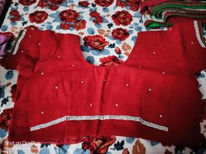 Beautiful Motiya Embroidery Saree And Blouse Work