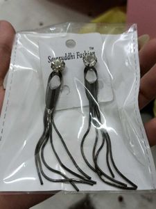 Black Tassel Drop Earrings