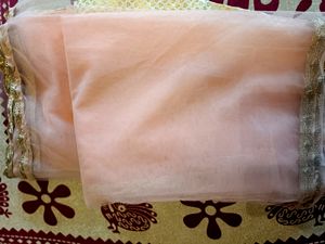 Brand New Net Peach Colour Saree