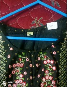 Embroidered Black Kurta