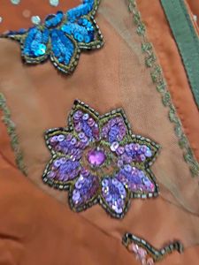 Orange Embroidered Blouse